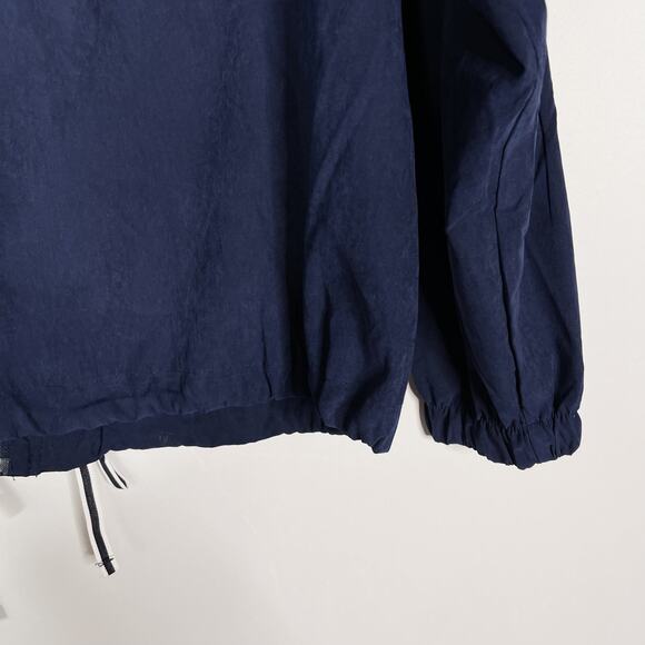 Day To Day Blu Pepper Small Navy Blue Full Zip Hooded Lightweight Jacket Stripe - Picture 7 of 10